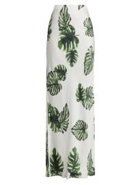 Shop LAGENCE Zeta Leaf-Print Satin Maxi Skirt at Saks Fifth Avenue