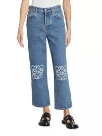 Shop LOEWE Anagram Crop Mid-Rise Jeans at Saks Fifth Avenue