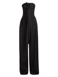 Shop LOEWE Pleated Tie-Bustier Strapless Jumpsuit at Saks Fifth Avenue