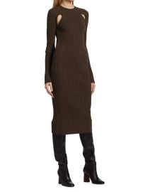 Shop LVIR Ribbed-Knit Body-Con Midi-Dress at Saks Fifth Avenue