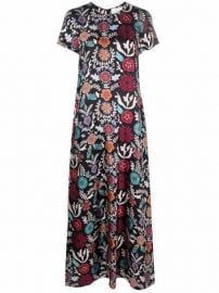 Shop La Doublej floral maxi shiftsilk dress with Express Delivery - at Farfetch