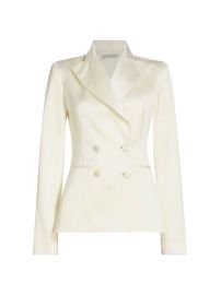 Shop LaQuan Smith Satin Double-Breasted Blazer at Saks Fifth Avenue