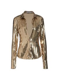 Shop LaQuan Smith Sequined Plunge Shirt at Saks Fifth Avenue