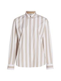 Shop Lafayette 148 New York Rae Striped Poplin Button-Up at Saks Fifth Avenue