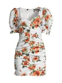 Shop Lavish Alice Floral Ruched Minidress at Saks Fifth Avenue