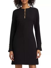 Shop Lela Rose Bow-Accented Long-Sleeve Minidress at Saks Fifth Avenue