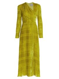 Shop Lela Rose Devore Plaid Velvet Maxi-Dress at Saks Fifth Avenue