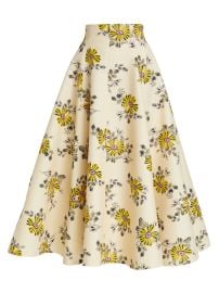 Shop Lela Rose Floral Gabardine Midi-Skirt at Saks Fifth Avenue