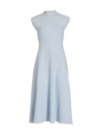 Shop Lela Rose Knit Diamond-Shaped Eyelet Midi-Dress at Saks Fifth Avenue