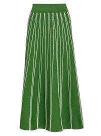 Shop Lela Rose Linear Knit Midi-Skirt at Saks Fifth Avenue