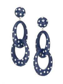 Shop Lele Sadoughi Crystal-Embellished Interlocking Oval Hoop Earrings at Saks Fifth Avenue