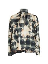 Shop Libertine All Mods Con Mixed-Plaid Silk Blouse Saks Fifth Avenue at Saks Fifth Avenue