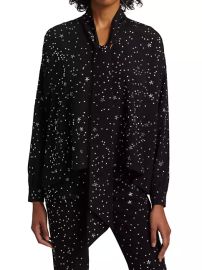 Shop Libertine Longfellows Light Of Stars Tie-Neck Silk Blouse at Saks Fifth Avenue