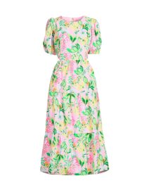 Shop Lilly Pulitzer Lyssa Floral Cotton Midi-Dress at Saks Fifth Avenue