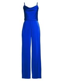 Shop Liv Foster Sleeveless Satin Wide-Leg Jumpsuit at Saks Fifth Avenue