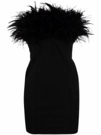 Shop Loulou feather-trim fitted mini dress with Express Delivery - at Farfetch