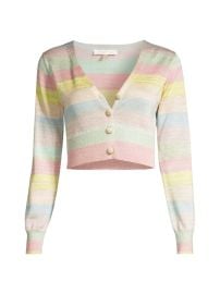 Shop LoveShackFancy Asteria Stripe Crop Cardigan at Saks Fifth Avenue