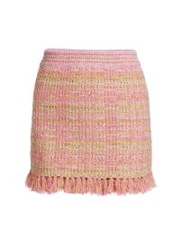 Shop LoveShackFancy Balsam Fringed Tweed Mini Skirt at Saks Fifth Avenue