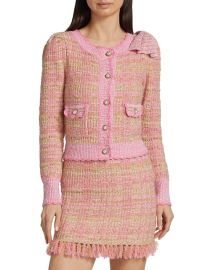 Shop LoveShackFancy Chantria Cropped Tweed Cardigan at Saks Fifth Avenue