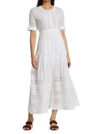 Shop LoveShackFancy Edie Cotton Inset Lace Maxi Dress at Saks Fifth Avenue