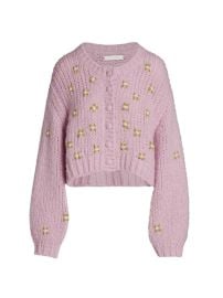 Shop LoveShackFancy Emilie Embroidered Cardigan at Saks Fifth Avenue