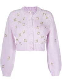 Shop LoveShackFancy embroidered knitted cardigan with Express Delivery - at Farfetch