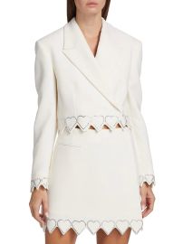 Shop MACH MACH Crystal Hearts Cropped Wool Blazer at Saks Fifth Avenue