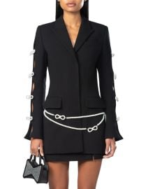 Shop MACH MACH Crystal amp Faux Pearl-Embellished Blazer Minidress at Saks Fifth Avenue