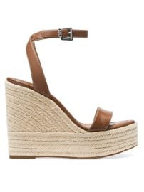 Shop MICHAEL Michael Kors Leighton 130MM Leather Platform Wedge Sandals at Saks Fifth Avenue