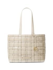 Shop MICHAEL Michael Kors Medium Ivy Woven Vegan Leather Tote up to 70 Off at Saks Fifth Avenue