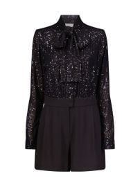 Shop MICHAEL Michael Kors Sequin Tie-Neck Romper at Saks Fifth Avenue