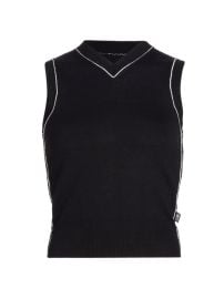 Shop MM6 Maison Margiela Piped Wool-Blend Sweater Vest at Saks Fifth Avenue