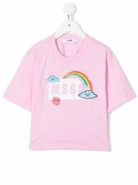 Shop MSGM Kids Moody Rainbow graphic T-shirt with Express Delivery - at Farfetch