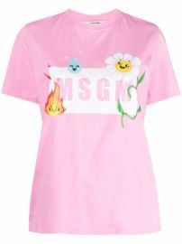 Shop MSGM logo graphic-print cotton T-shirt with Express Delivery - at Farfetch