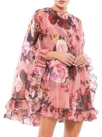 Shop Mac Duggal Ieena Floral Ruffle-Embellished Minidress at Saks Fifth Avenue