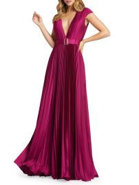 Shop Mac Duggal Ieena Satin Pleated Gown at Saks Fifth Avenue