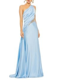 Shop Mac Duggal Satin One-Shoulder Gown at Saks Fifth Avenue