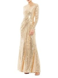 Shop Mac Duggal Sequined Gathered Sheath Gown at Saks Fifth Avenue