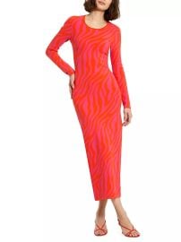 Shop Mac Duggal Tonal Zebra Column Dress at Saks Fifth Avenue