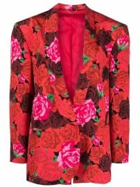 Shop Magda Butrym floral-print silk blazer with Express Delivery - at Farfetch