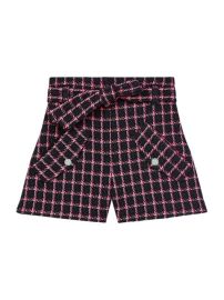 Shop Maje Belted Wool-Blend Checked Shorts at Saks Fifth Avenue