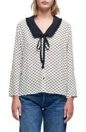 Shop Maje Bow-Print Crepe Shirt at Saks Fifth Avenue