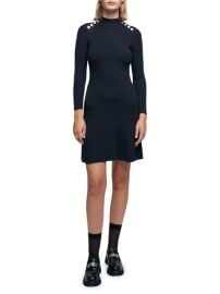 Shop Maje Buttoned Ribbed Knit Dress at Saks Fifth Avenue