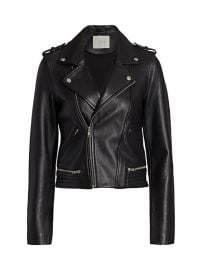 Shop Maje Leather Moto Jacket at Saks Fifth Avenue