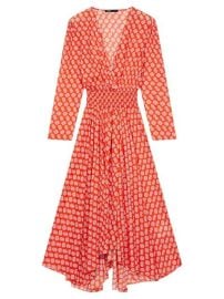 Shop Maje Monogram-Print Midi Dress at Saks Fifth Avenue