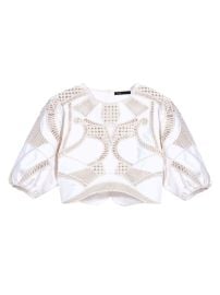 Shop Maje Openwork Cotton Crop Top at Saks Fifth Avenue