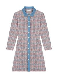 Shop Maje Renise Chambray Tweed Dress at Saks Fifth Avenue