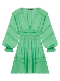 Shop Maje Rilani Shirred Satin Mini Dress at Saks Fifth Avenue