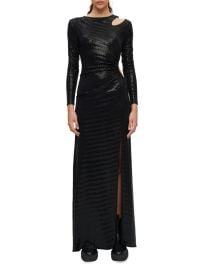 Shop Maje Rilexis Cut-Out Sequin Maxi Dress at Saks Fifth Avenue