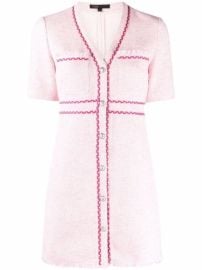 Shop Maje Rirose contrasting-trim tweed mini dress with Express Delivery - at Farfetch